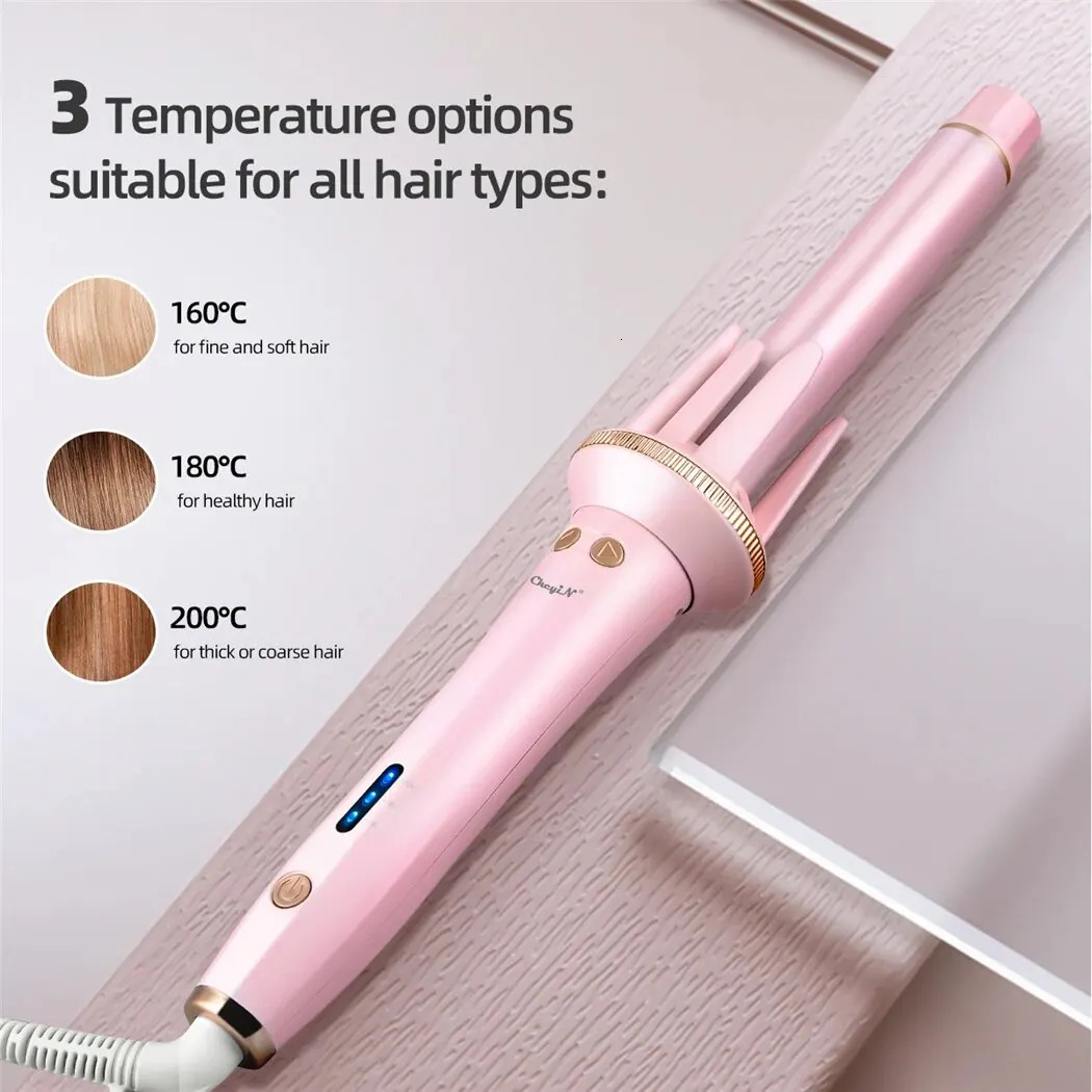 25mm Automatic Hair Curler Stick Professional Rotating Curling Iron Negative Ion Waver Ceramic Coating Styling Machine 240423