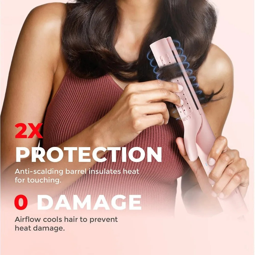 Airflow Styler Curling Iron - Ceramic Flat Hair Straightener And Curler 2 In 1 Professional Curing Wand 240423