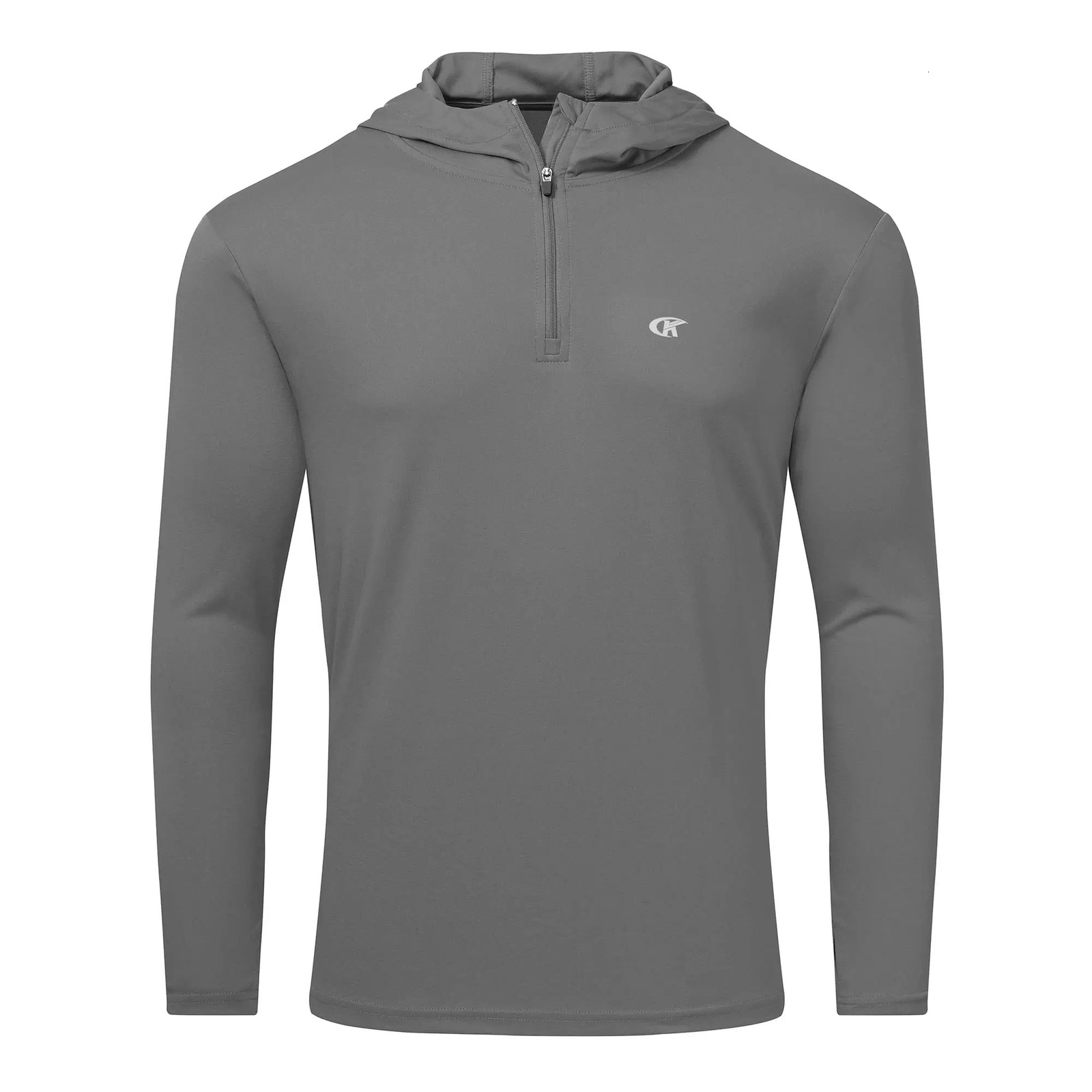 Men Long Sleeve Shirt UPF 50 Rash Guard Swim Athletic Hoodie Fishing Hiking Workout Cooling Tee Quick Dry Shirts with Zip 240426