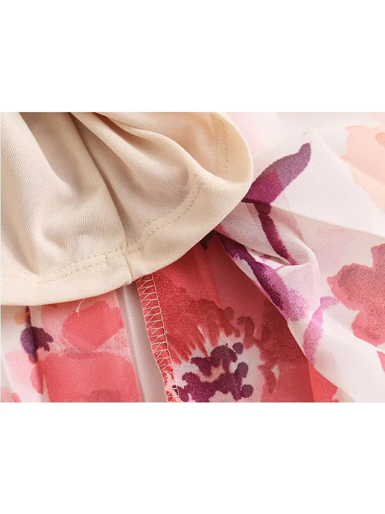 TRAF Spring Summer Women Floral Print Blouse Skirt Sets Fashion Casual Single Breasted Tops ALine Pleated Skirts Suits 240423