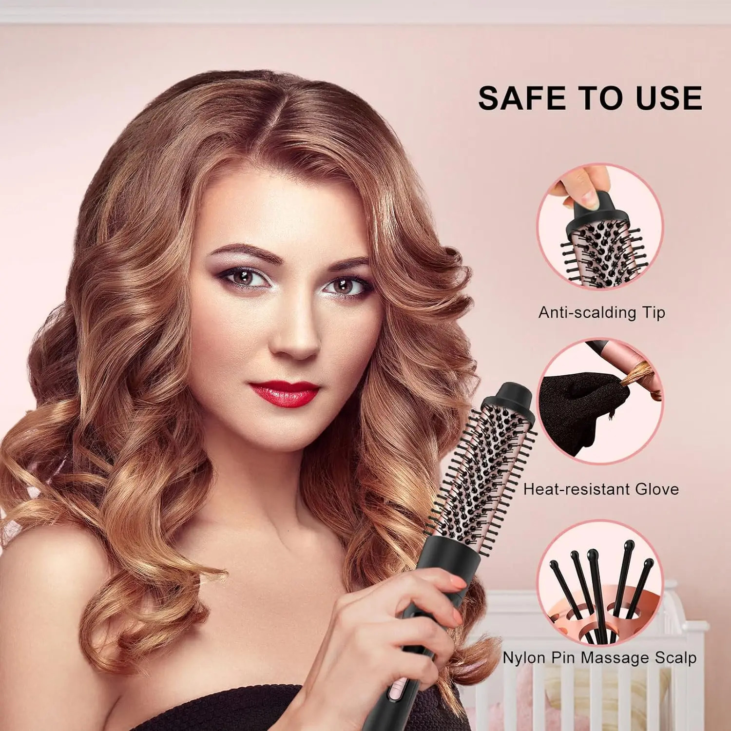Curling Iron Set 5 in 1 Wand Interchangeable Triple Barrel and Brush Ceramic Curl 240423