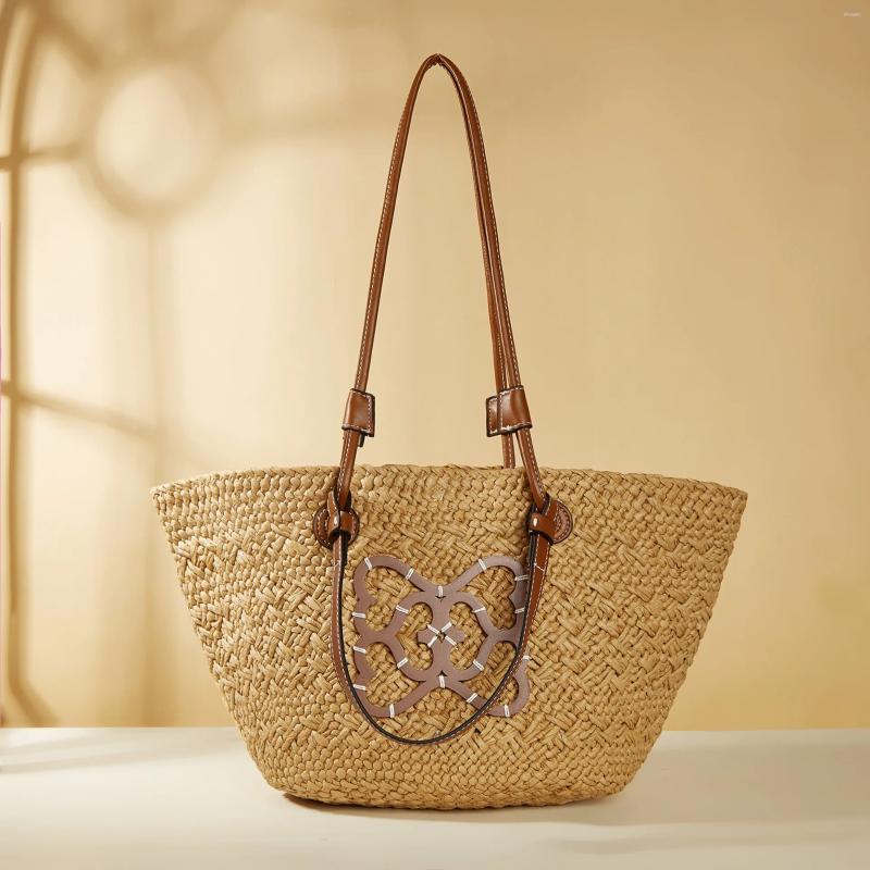 Free Shipping Shoulder Bags Design Striped 2024 Summer Women Beach Straw Bag Large Capacity Casual Totes Female Eco Friendly Designer Bag Luxury Bag T