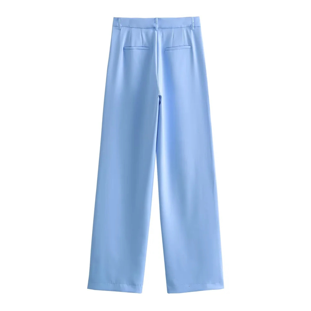 PB ZA Spring Womens Fashion and Elegance Commuting Versatile Straight Cut Suit CoatHanging Leg Trouser Set 240423