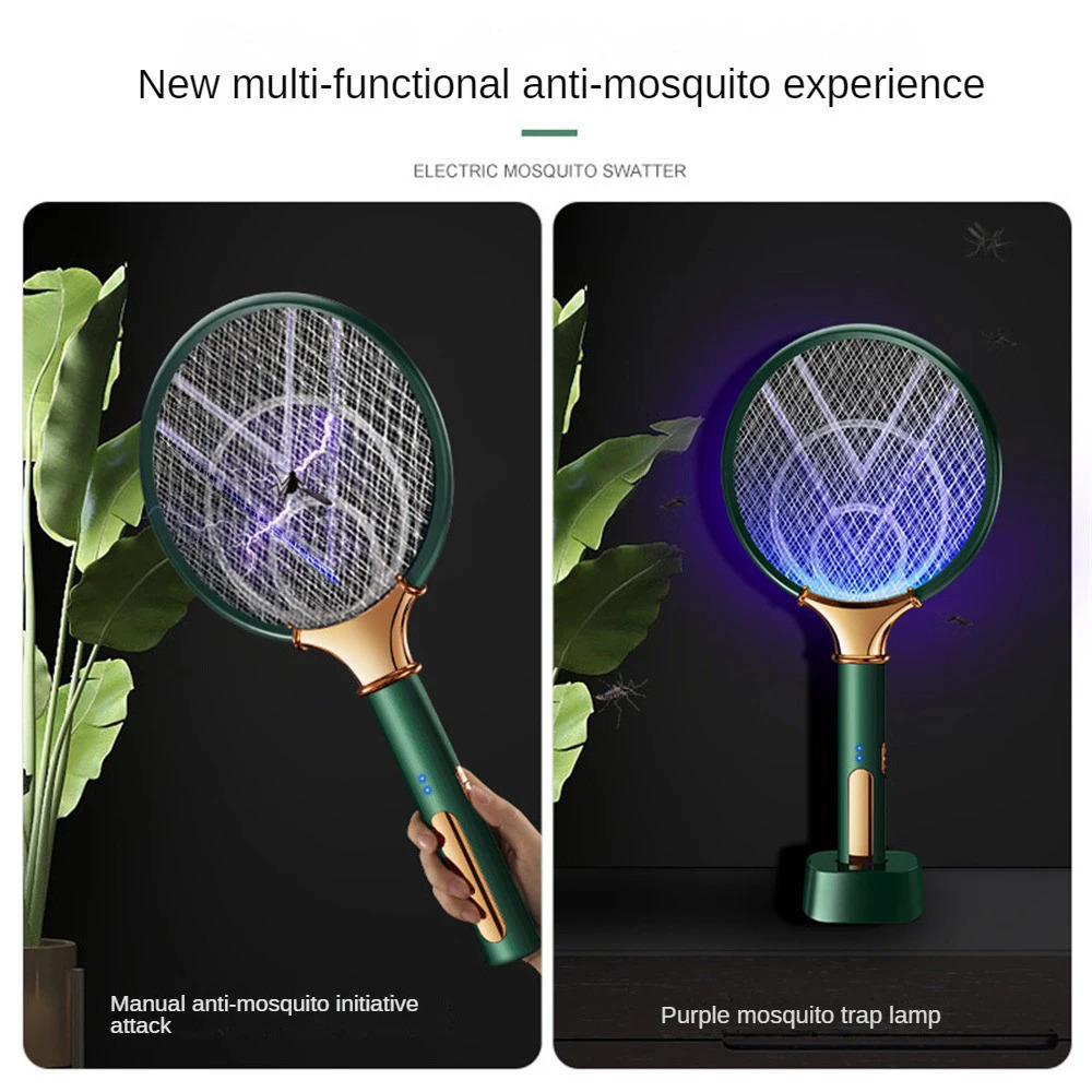 Rechargeable Electric Mosquito racket Killer fly swatter fryer flies Cordless Battery Power Bug Zapper Insects Racket 240415
