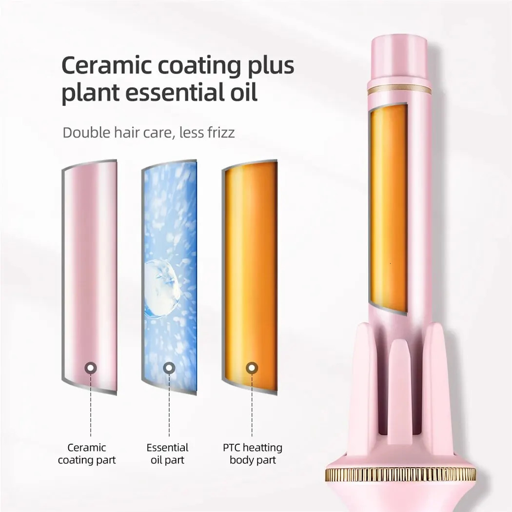 25mm Automatic Hair Curler Stick Professional Rotating Curling Iron Negative Ion Waver Ceramic Coating Styling Machine 240423