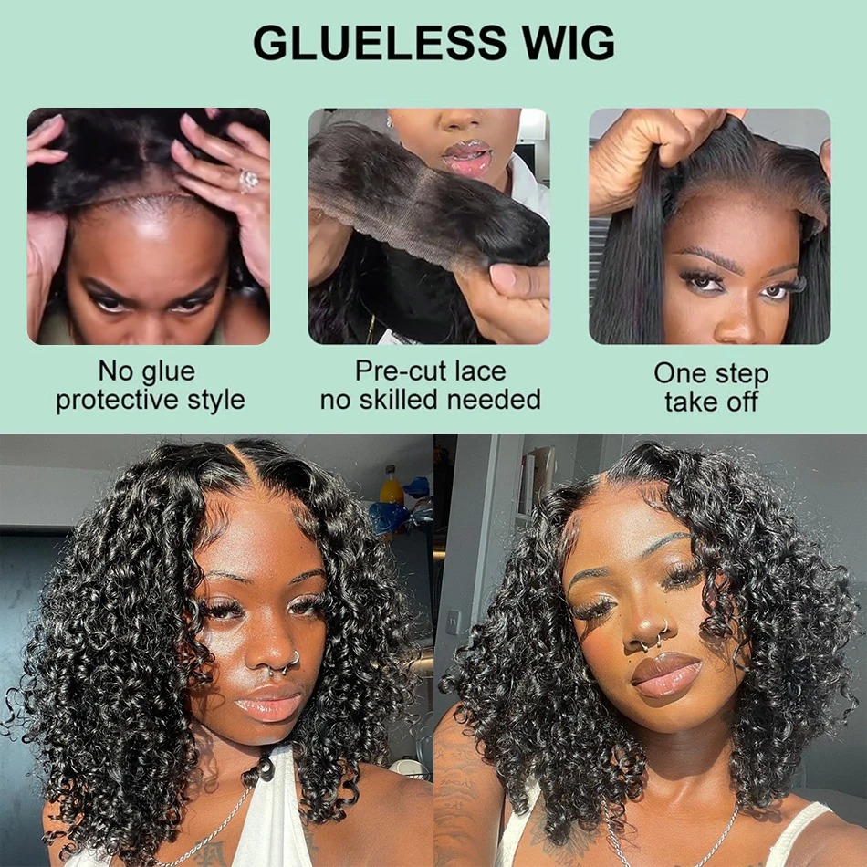 Baby Hair Deep Wave Bob Lace Frontal 13X6 HD Curly 5x5 Glueless Preplucke 13X4 Front Human Hairwigs human hair Wig High Quality 250