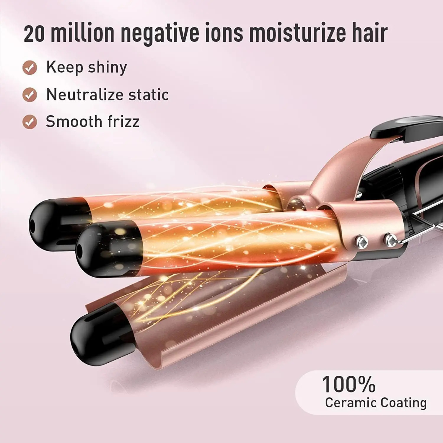 5 in 1 Curling Iron 3 Barrel Hair Crimper Wand with Fast Heating Up Curler for All Types 240423