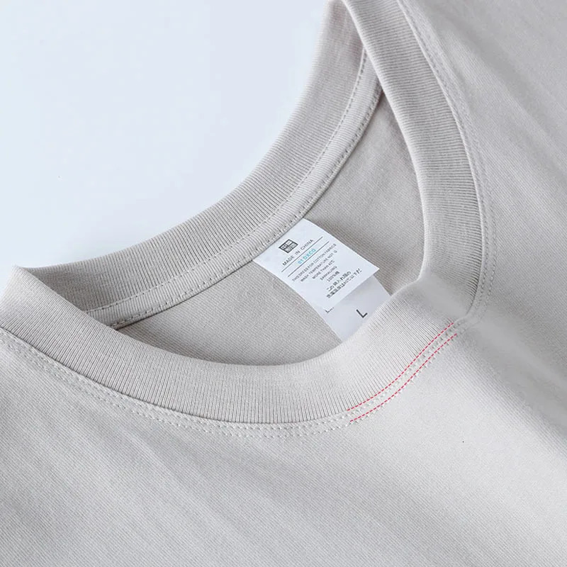 Summer 100 Cotton High Qualtity Heavy T-shirt For Men Oversized 240gsm Unisex Women Short Sleeve Tee Shirt Plain White Black Top 240429