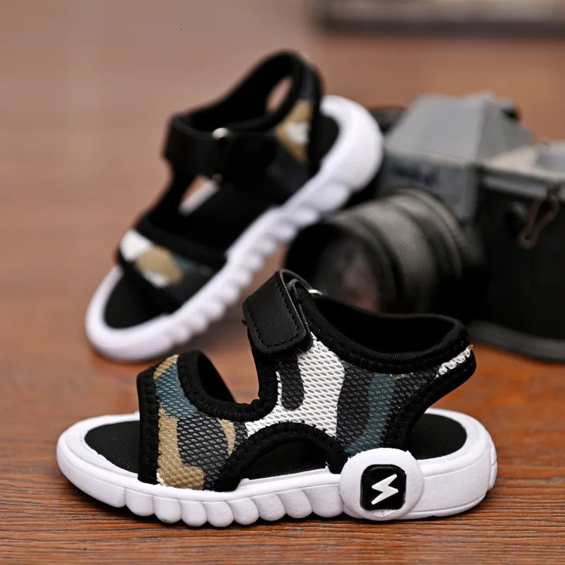 Sandals Boys Sandals Summer Kids Shoes Fashion Light Soft Flats Toddler Baby Girls Sandals Infant Casual Beach Children Shoes Outdoor 240417 H250212