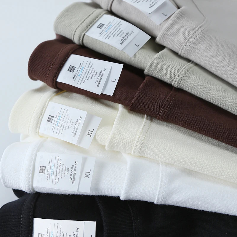 Summer 100 Cotton High Qualtity Heavy T-shirt For Men Oversized 240gsm Unisex Women Short Sleeve Tee Shirt Plain White Black Top 240429