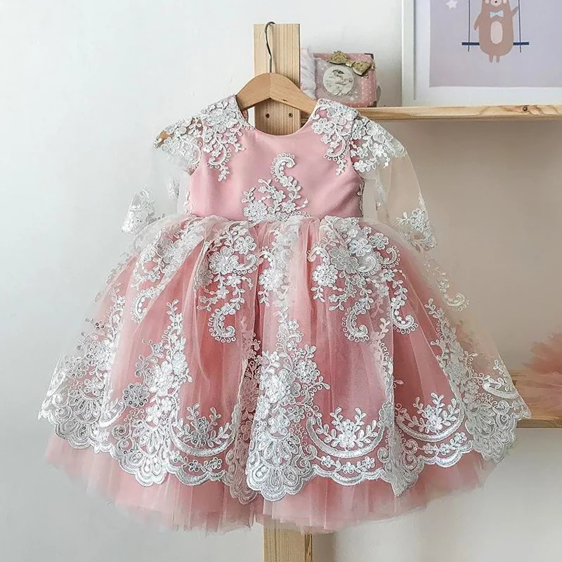12M Baby Girl 1 Year Birthday Dress born Christening Gown Infant Girls Dress Toddler Baptism Dresses Little Baby Vestidos 240507
