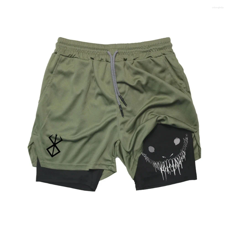 Men's Shorts Summer Men Running Fitness Gym Training 2 In 1 Sports Quick Dry Workout Jogging Double Deck