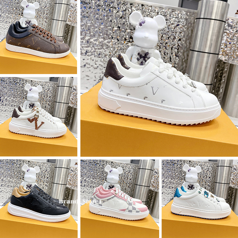 Designer Time Out Sneakers Men Women Casual Shoes Embossed Real leather Platform Trainers Luxury Fashion Low-top lace-up Sneakers
