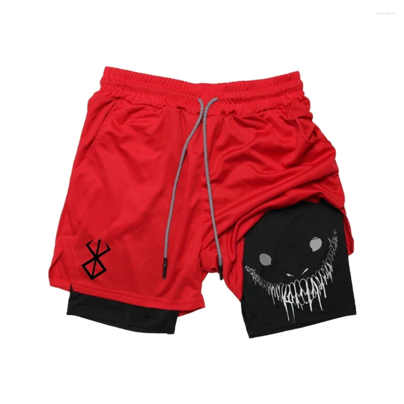Men's Shorts Summer Men Running Fitness Gym Training 2 In 1 Sports Quick Dry Workout Jogging Double Deck