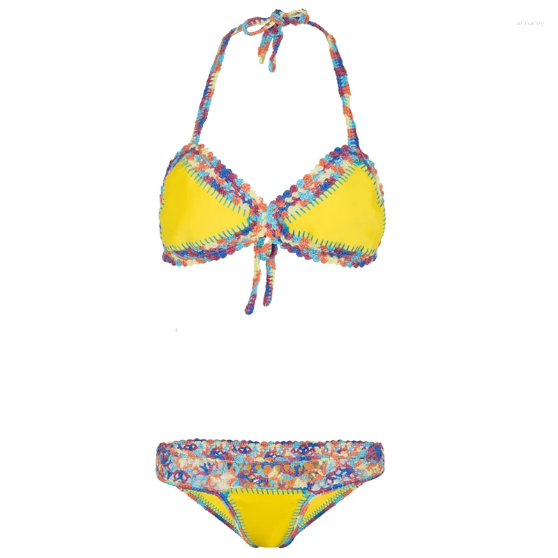 Womens Swimwear Est Girls Bikini Set Fashion Crocheted With Elastic Swimsuit Hand Made Beachwear Sexy Ladys