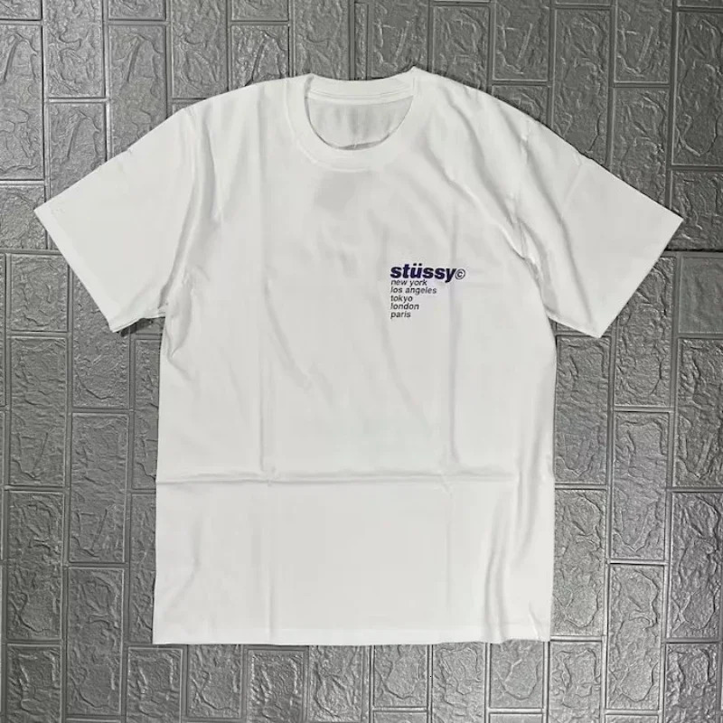 American Streetwear Men TShirt Haruku Hip Hop Y2K Strawberry Print Oversized Top and Women Round Neck Short Sleeve 240430