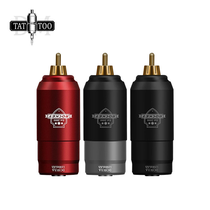 DMTATTOO Professional Mini Rocket Wireless Tattoo Power Supply RCA Interface Rotary Tattoo Pen Tattoo Supplies 240424