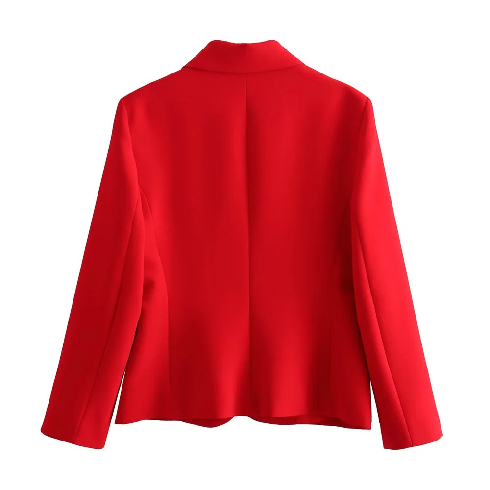 Taop Za temperament versatile red tight suit jacketAline long pleated skirt half womens set 240423