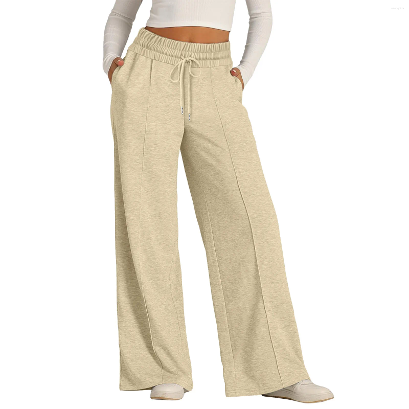 Women's sport Pants Women Oversized Wide Leg Lightweight Sweatpants Elastic Waist Drawstring Straight Streetwear Casual