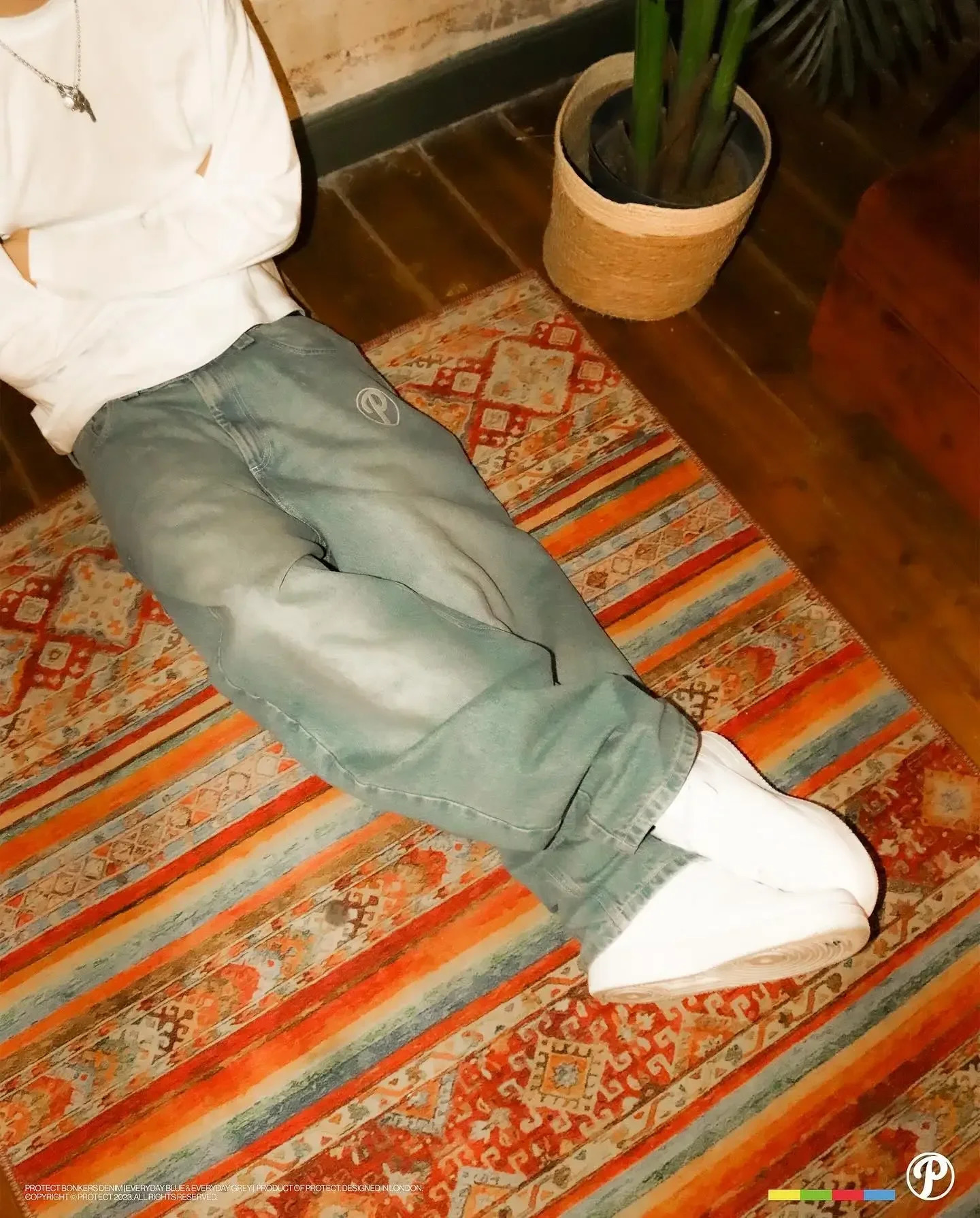 Y2K PROTECT Jeans Letter Embroidery Washed Blue Baggy Jeans Men and Women Retro Harajuku Hip-Hop High Waist Wide Leg Trouser 240429