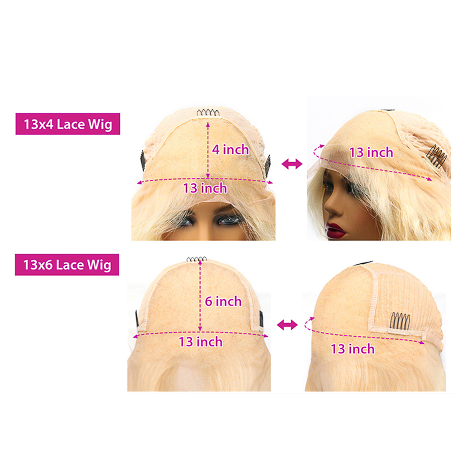 Brazilian 30 40 Inch 613 Honey Blonde Color 13X6 Front Wigs 250% Body Wave 13X4 Lace Frontal Human Hair Wig For Women 250520