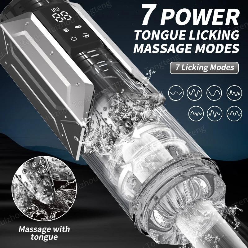 Automatic Thrusting Rotating Male Masturbator Licking Stroker Sucking Blowjob 100% Waterproof Pennis Pump Adult Sex Toys For Men 240423