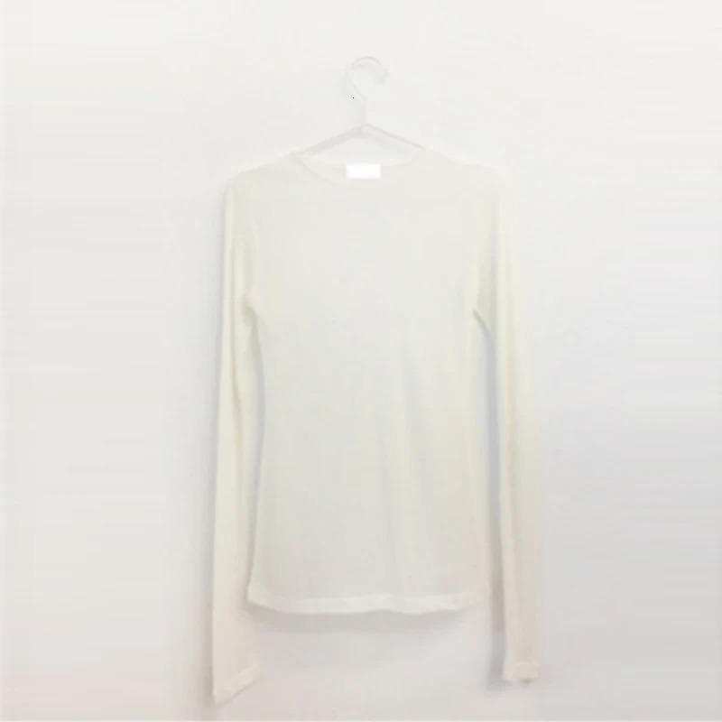 sexy slim high quality plain t shirt women tops spring summer club party see-through Transparent long sleeve tee shirt female 240429