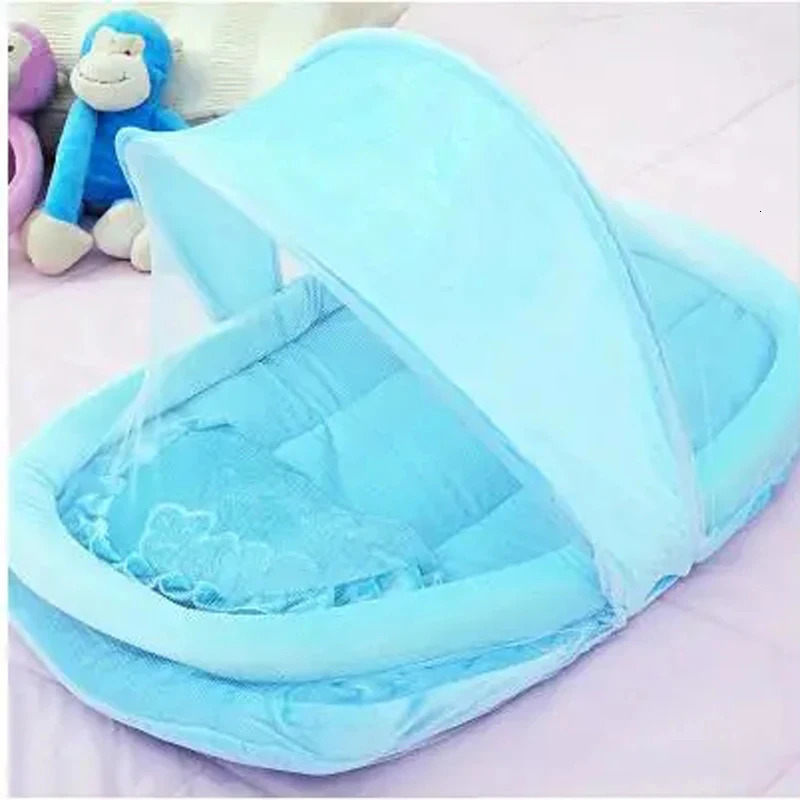 Flannel born Bed Mosquito Net With Small Pillow Baby Cradle Mosquito Insect Net Encrypted gauze Baby Crib Mosquito Tent 240422
