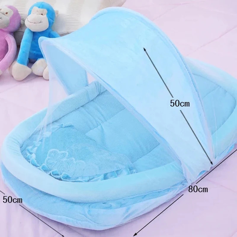 Flannel born Bed Mosquito Net With Small Pillow Baby Cradle Mosquito Insect Net Encrypted gauze Baby Crib Mosquito Tent 240422