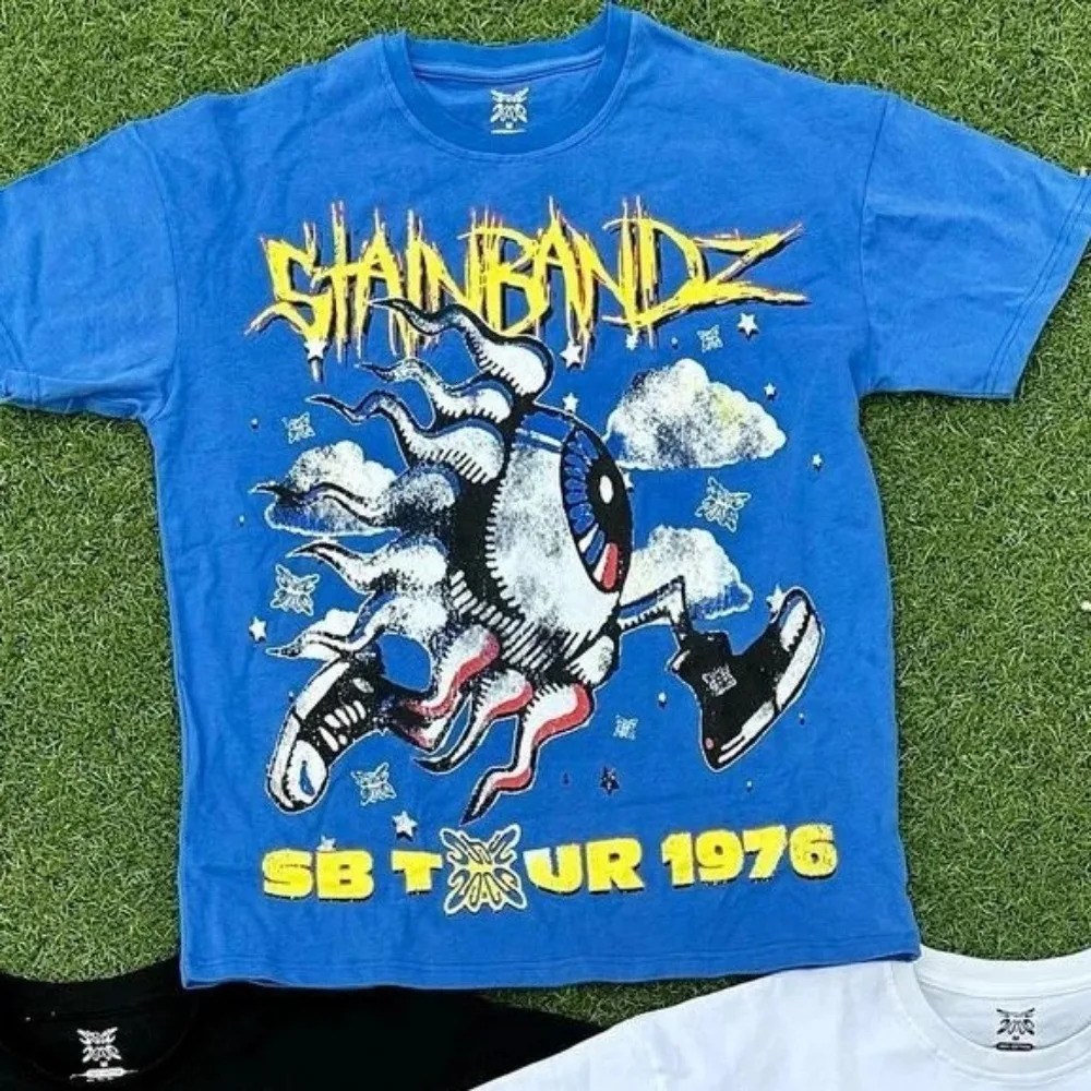 High Street Tshirt Men American Vintage Couples Hiphop Fashion Streetwear Casual Harajuku Y2k Tops Oversized T Shirt 240430