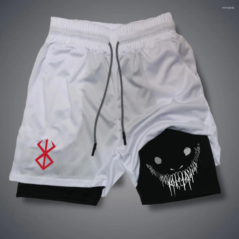 Men's Shorts Summer Men Running Fitness Gym Training 2 In 1 Sports Quick Dry Workout Jogging Double Deck