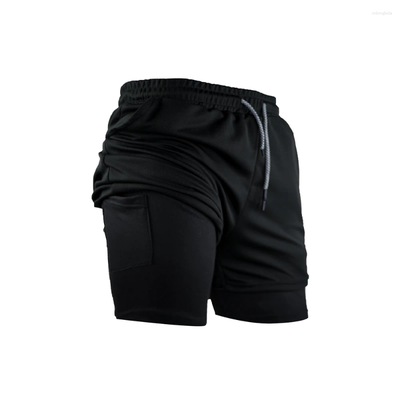 CNLONGBIDA Men's Shorts Double Layer Fitness Men Gym Training 2 In 1 Sports Quick Dry Workout Jogging Deck Summer