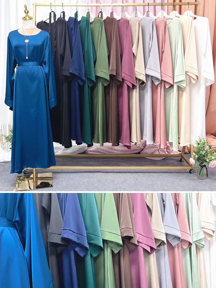 Plain Abaya Dress Muslim Women Modest Robe Islamic Clothing Dubai Turkey Hijabi Outfits Casual Ramadan Eid Kaftan No Scarf 240422