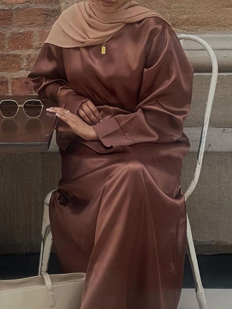 Plain Abaya Dress Muslim Women Modest Robe Islamic Clothing Dubai Turkey Hijabi Outfits Casual Ramadan Eid Kaftan No Scarf 240422