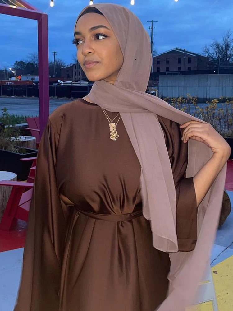 Plain Abaya Dress Muslim Women Modest Robe Islamic Clothing Dubai Turkey Hijabi Outfits Casual Ramadan Eid Kaftan No Scarf 240422