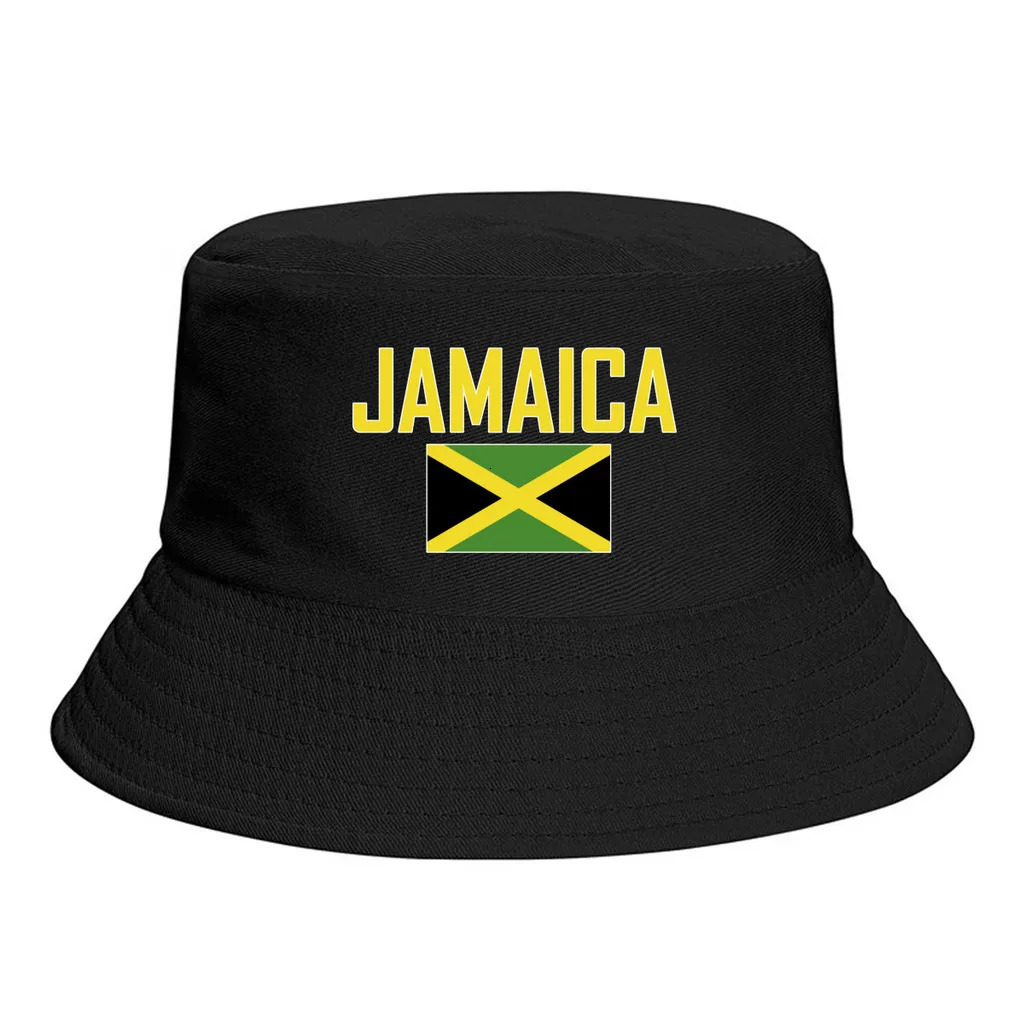 JAMAICA Flag Bucket Hats Print Cool Fans Sun Shade Simple Classic Outdoor Summer Fisherman Caps Fishing Cap 240428