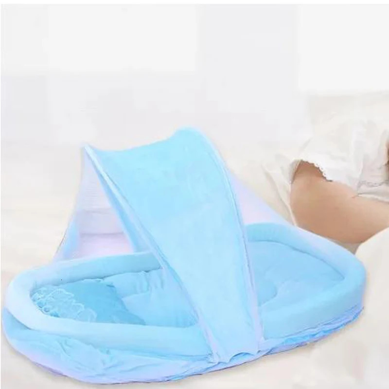 Flannel born Bed Mosquito Net With Small Pillow Baby Cradle Mosquito Insect Net Encrypted gauze Baby Crib Mosquito Tent 240422