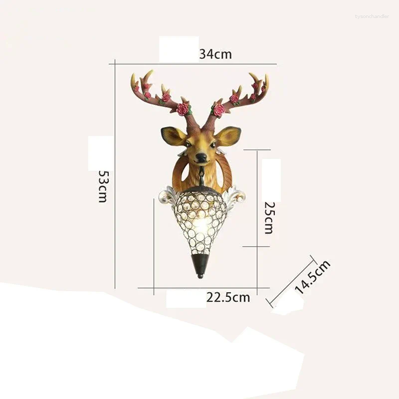 Lamps Wall TEMAR Contemporary Deer Antlers Lamp Personalized And Creative Living Room Bedroom Hallway Aisle Decoration Light