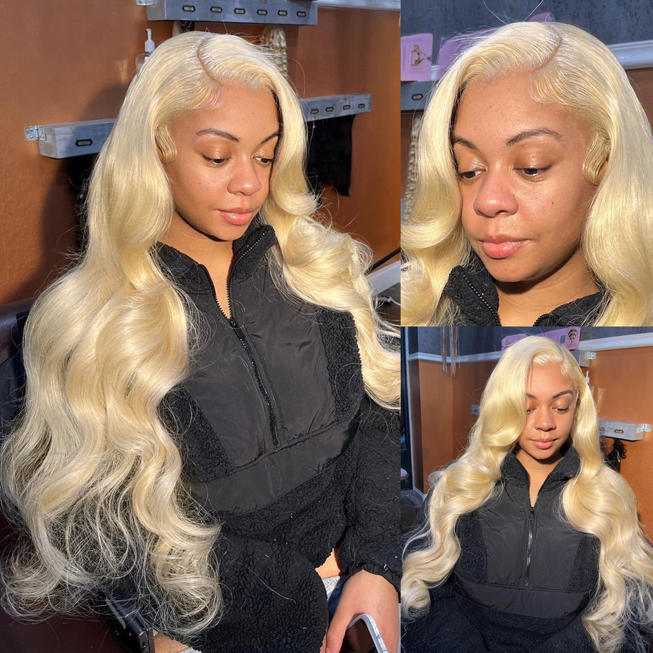Brazilian 30 40 Inch 613 Honey Blonde Color 13X6 Front Wigs 250% Body Wave 13X4 Lace Frontal Human Hair Wig For Women 250520