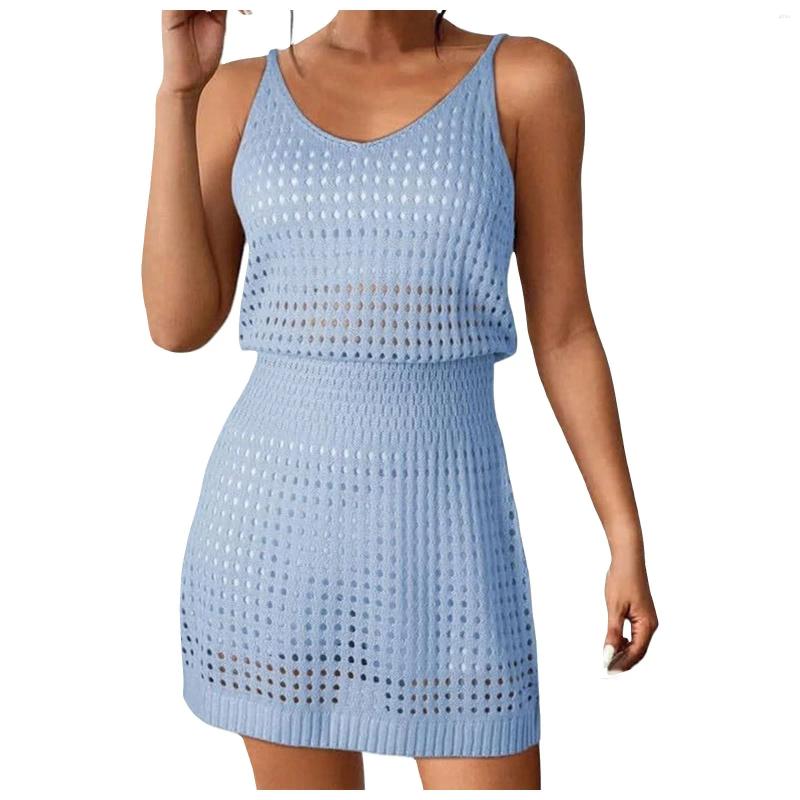 Summer Crochet Hollow Out Knit Beach Bathing Suit Swim Cover Ups Cruise Outfits Vacation Dresses For Up Women
