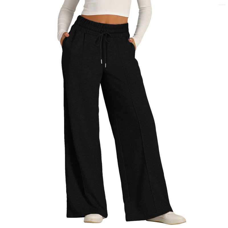 Women's sport Pants Women Oversized Wide Leg Lightweight Sweatpants Elastic Waist Drawstring Straight Streetwear Casual