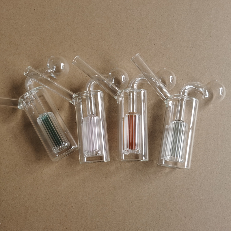 Glass Smoking Pipes Bowl Straight Hand Pipe with two stand Smoking handcraft