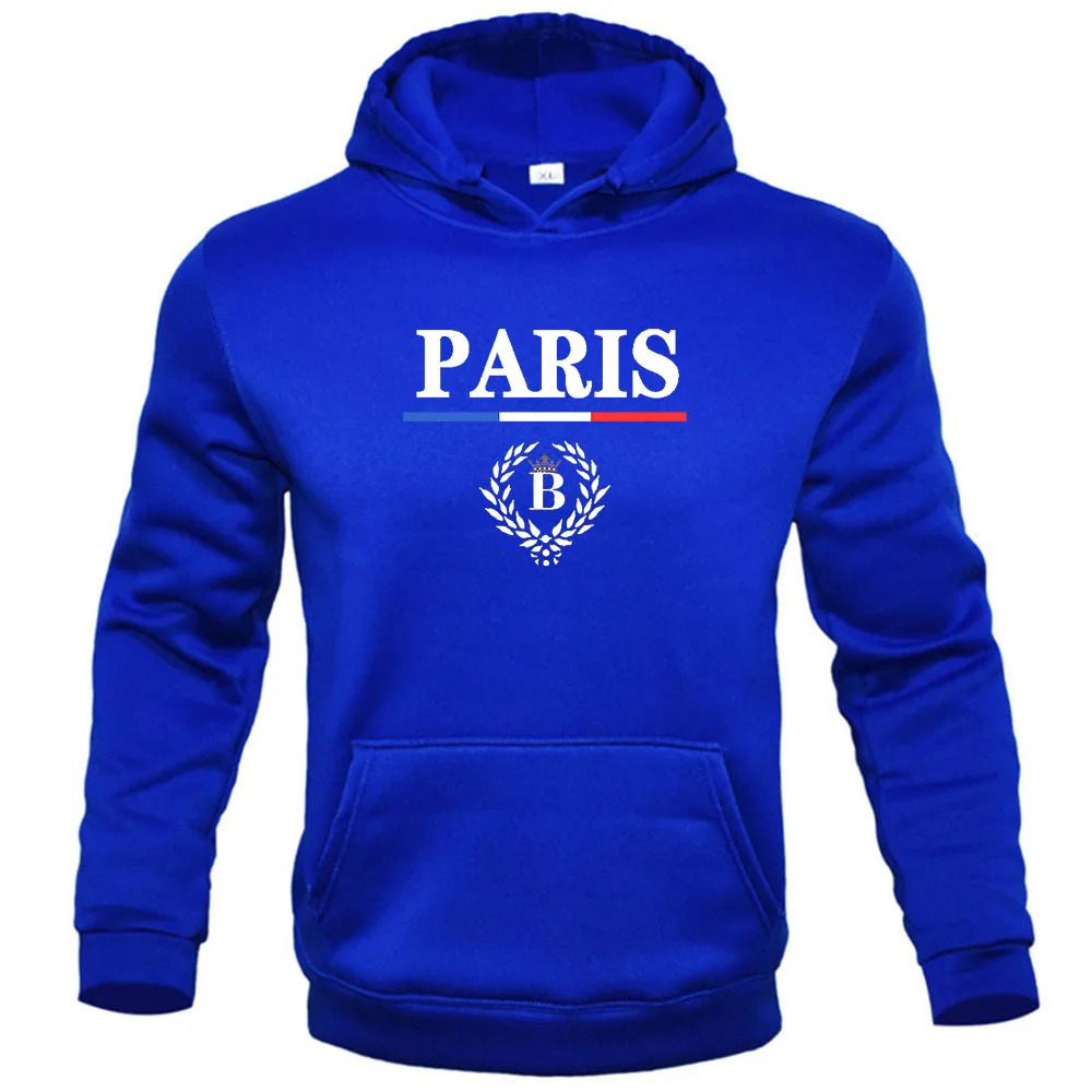 casual sports spring and autumn mens hoodie letter PARIS couple street hiphop leisure loose fitness pullover 240430