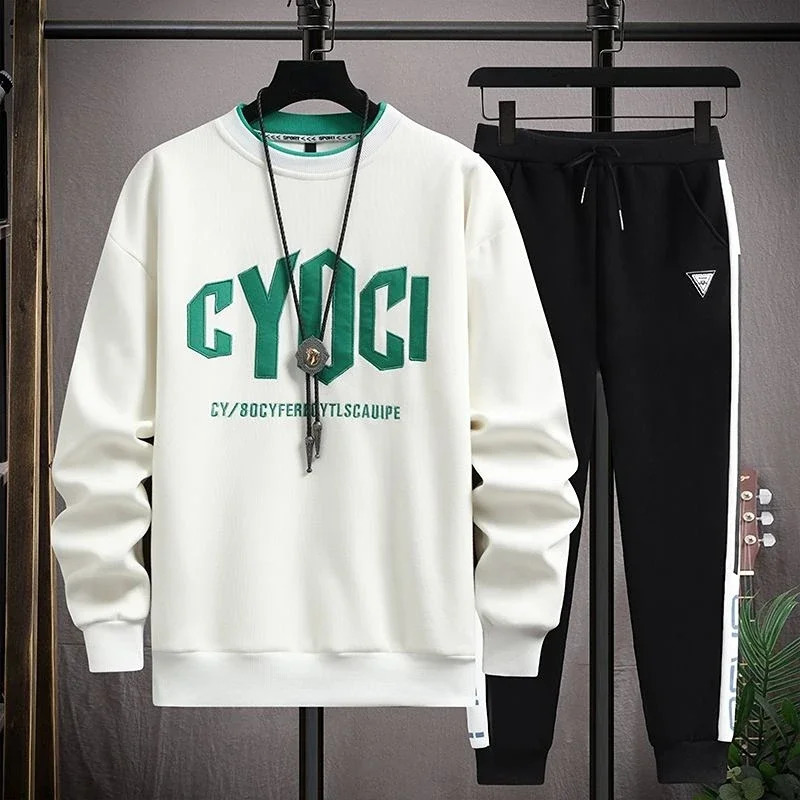 Pants Sets Alphabet Top Grey Sports Suits Sportswear Male T Shirt Plain Clothes for Men Baggy Tracksuit Fashion Loose Stylish Xl 240429