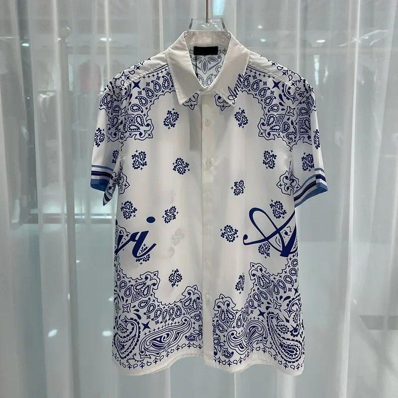 Summer Mens 2-piece digital print suit high quality shorts suit Summer short-sleeved shirt 240429