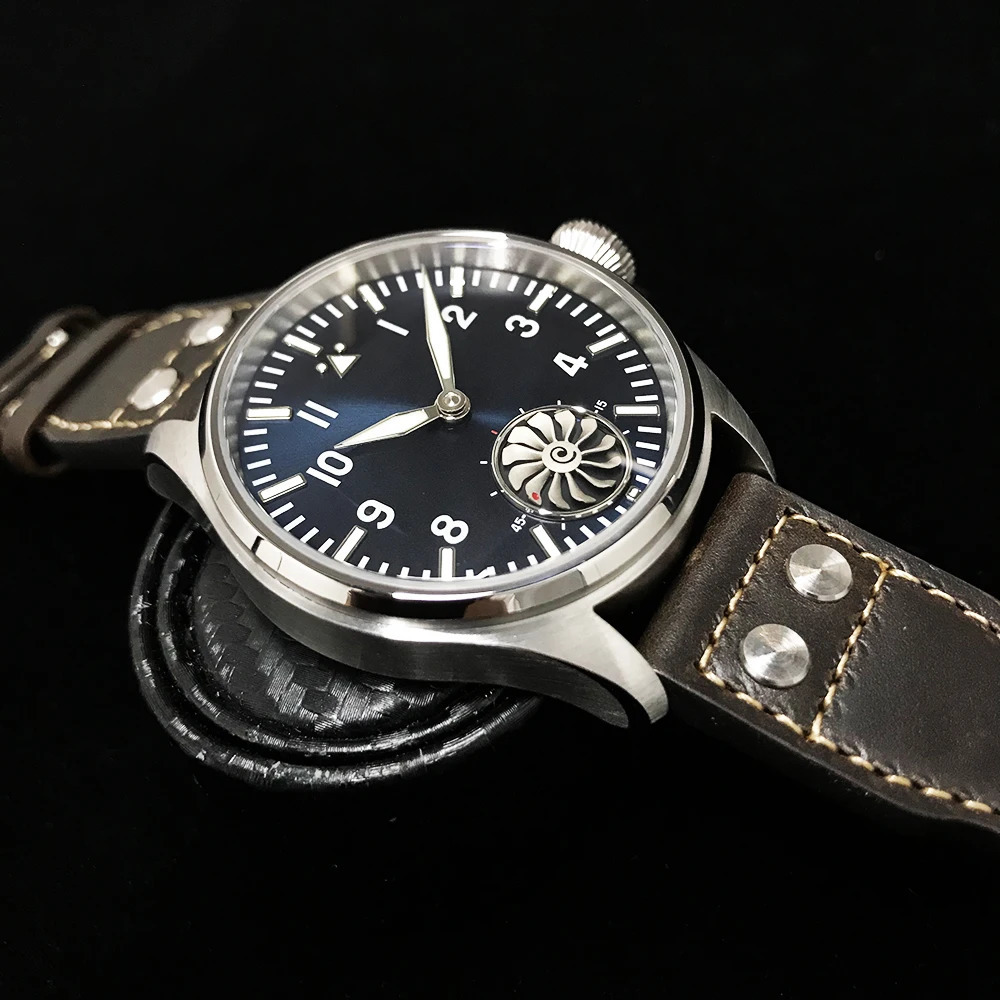 Hruodland F016 Pilot Watch Seagull Movement Mechanical BGW9 Luminous Sapphire Crystal 4m Men Retro 240419