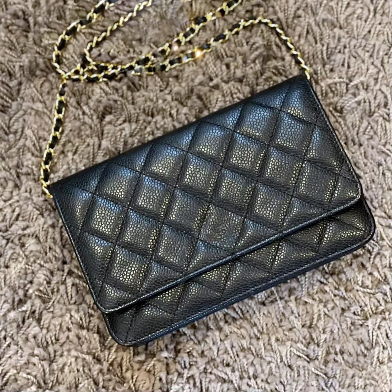 Fashion Bag Women Designer bag Wallet On Chain caviar bags Grained Shiny Calfskin Crossbody Bags Shoulder Purse handbag
