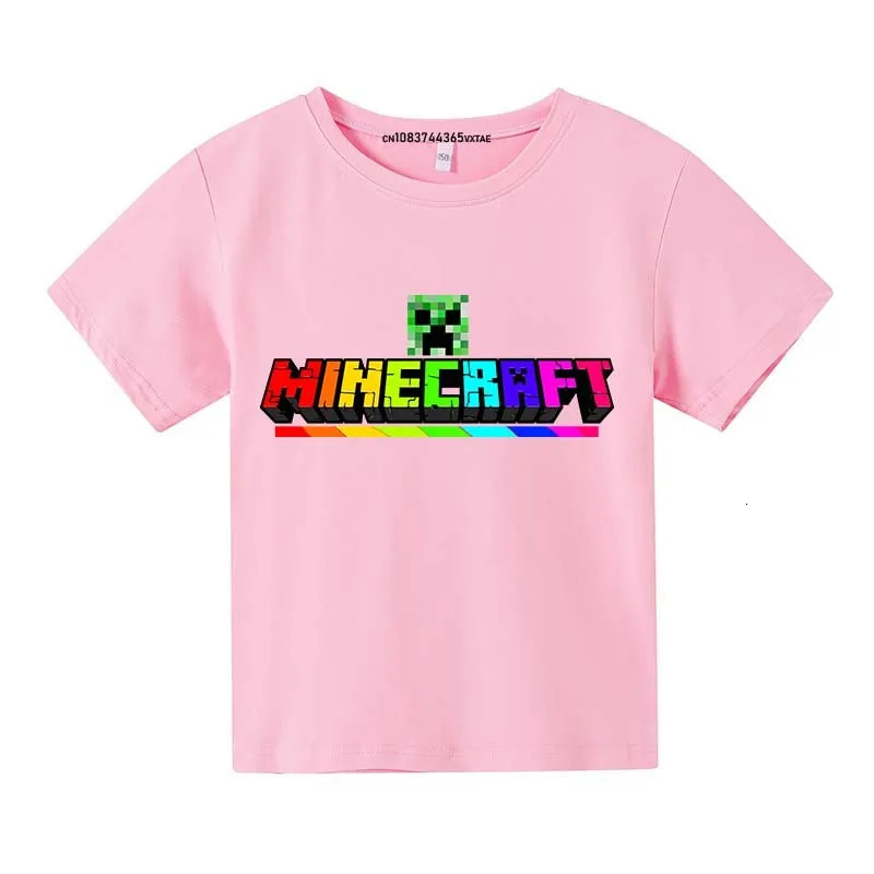 Kids Summer Casual Short Sleeved Tshirts 313 Years Boys Girls Game Print Outfits Tees Undershirts Children Gift Clothes 240416