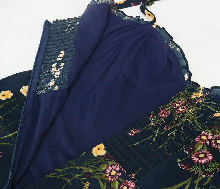 designer dresses Casual Dresses Womens Summer Womens Suspender Real Silk Black floral print mid-length slim fit suspender dress womens designer clothi