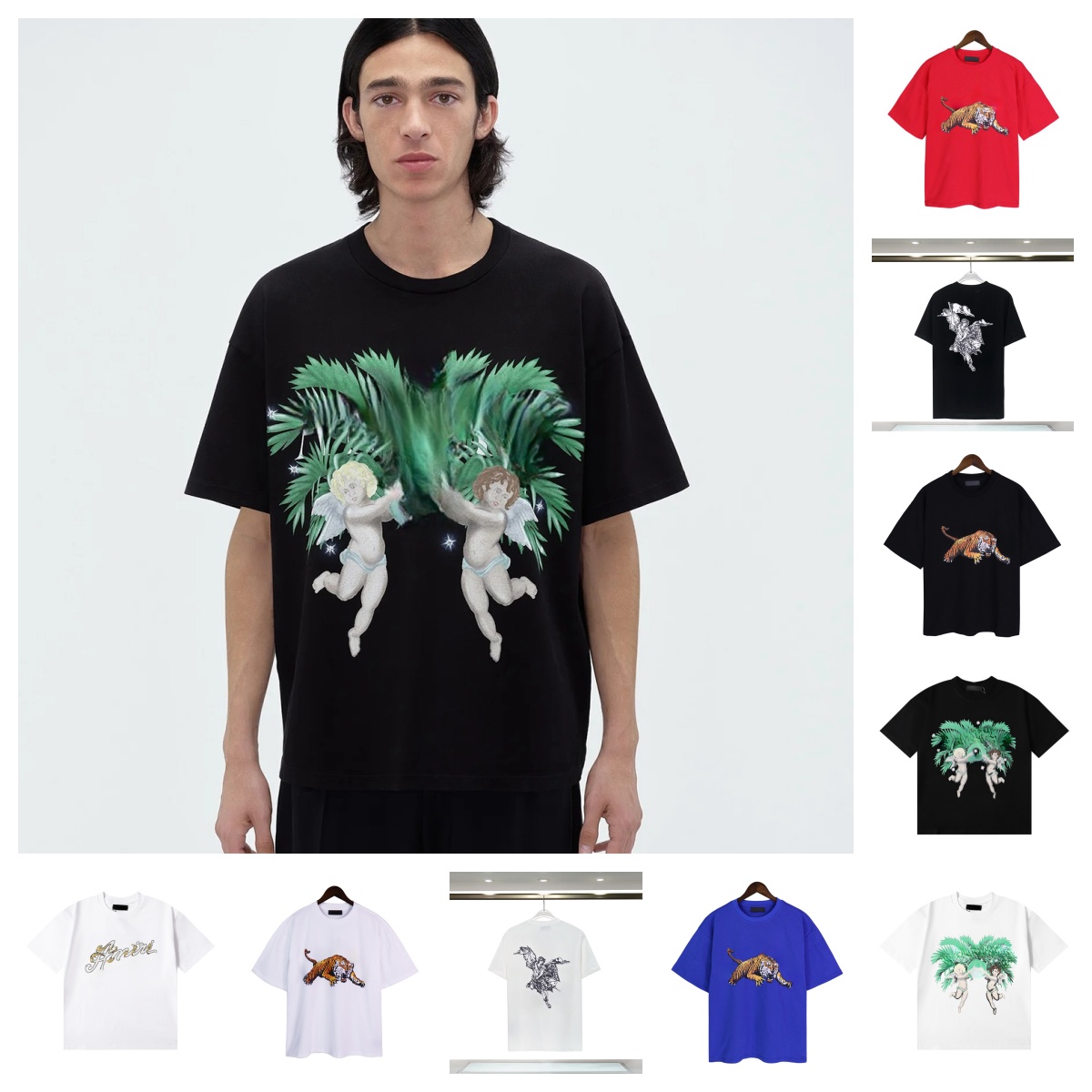 2024 Summer Shirt Men's Designer T-shirt Pure Cotton T-shirt Printed T-shirt Casual Couple Short Sleeve T-shirt